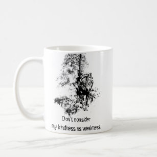 Graphic Art Grey Wolf Wildlife Kindness Quote Coffee Mug