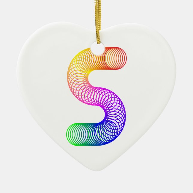 Graphic Art  Letter S Ceramic Tree Decoration (Front)