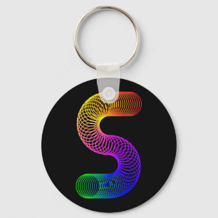 Graphic Art Letter S Key Ring