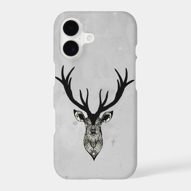 Graphic Art Stag Deer Animal Art iPhone Case (Back)