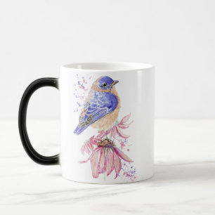 Graphic Art & Watercolor Bluebird Garden Bird Art Magic Mug