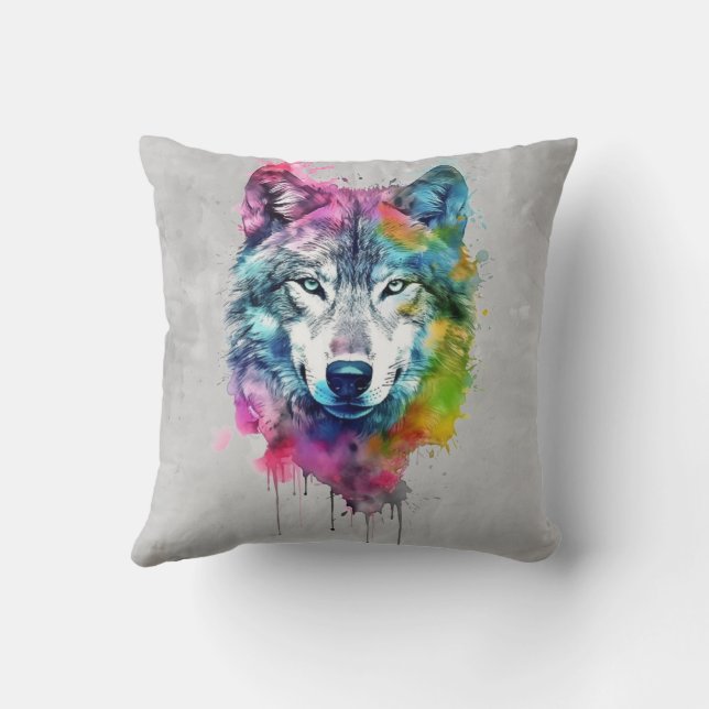 Graphic Art  Wolf Wolves Animal  Cushion (Back)