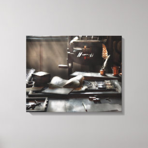 Graphic Artist - At the Printers Office Canvas Print