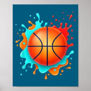 Graphic Basketball Bold Basketball Hoops Poster