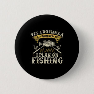 Graphic Bass Fishing Retirement Fishermen 6 Cm Round Badge