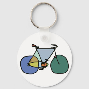 graphic bicycle . biking . bike-themed key ring