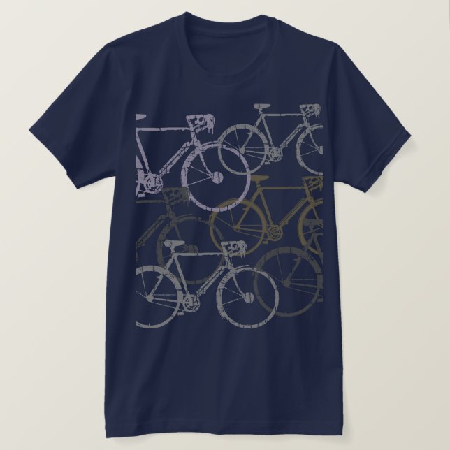 Graphic Bikes . Bicycles Blue T-Shirt (Design Front)