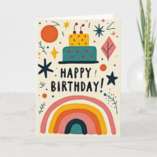 Graphic Birthday Cake Card