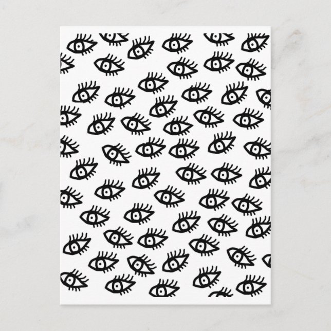 Graphic Black and White Eyes Postcard (Front)