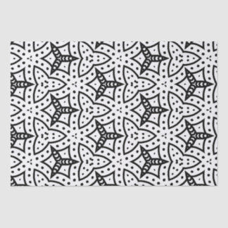 Graphic Black and White Line Art Digital Design  Tissue Paper