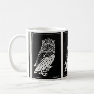 Graphic Black and White Owl by Julie De Graag Coffee Mug