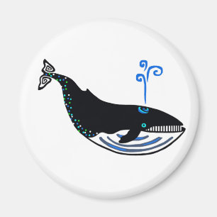 Graphic- Blue WHALE - Endangered animal-Ocean blue Magnet