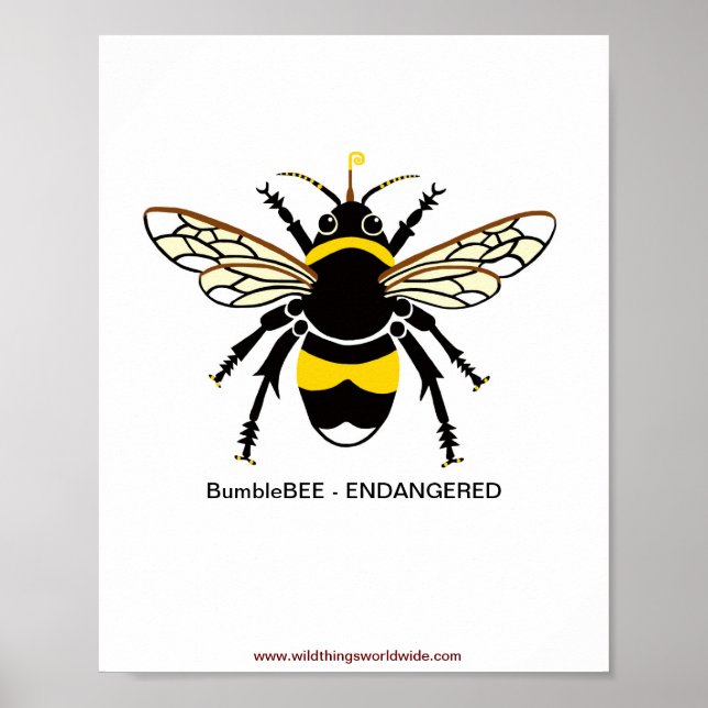 Graphic BUMBLE Bee -Endangered - Nature - Wildlife Poster (Front)