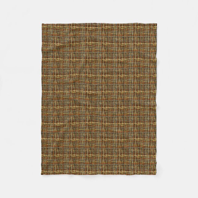 Graphic Burlap Woven Strings Grey Fleece Blanket (Front)