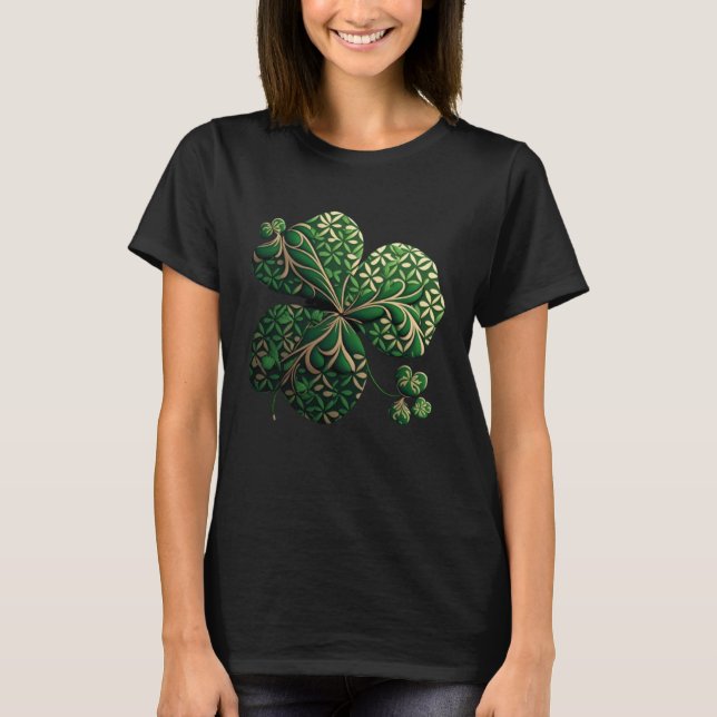 Graphic C Leaf Lucky St Patrick s Celebration Wear T-Shirt (Front)