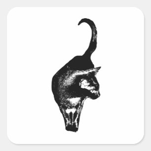 Graphic Cat Signature Square Sticker