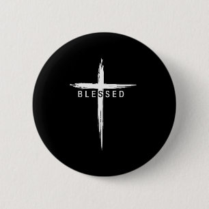 Graphic Christian Cross Jesus Christ Men Women Ble 6 Cm Round Badge