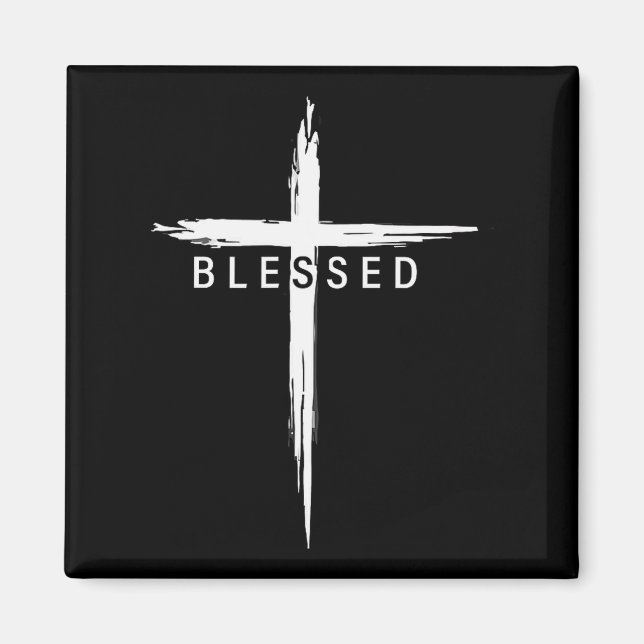 Graphic Christian Cross Jesus Christ Men Women Ble Magnet (Front)