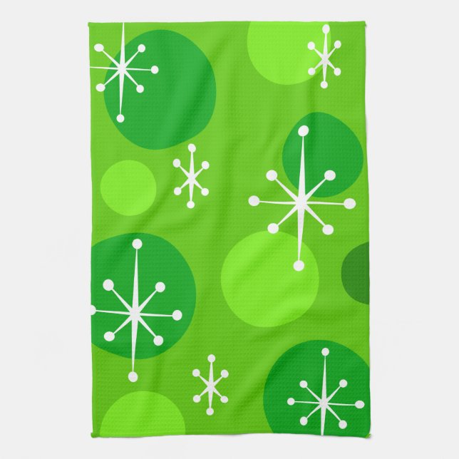 GRAPHIC CHRISTMAS HOLIDAY RETRO SNOWFLAKE PATTERN TEA TOWEL (Vertical)