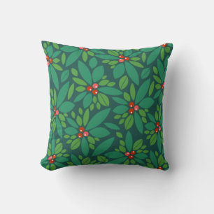 Graphic Christmas Holly Cushion