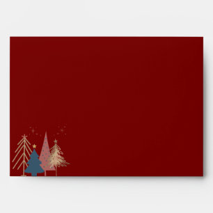 Graphic Christmas Tree Deep Red Christmas  Envelope