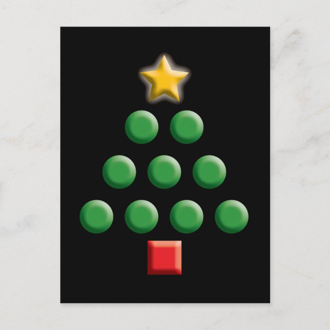Graphic Christmas Tree Holiday Postcard (Front)
