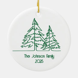 Graphic Christmas Tree Minimal  Ceramic Tree Decoration