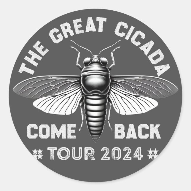 Graphic Cicada Comeback Tour 2024 Design Classic Round Sticker (Front)
