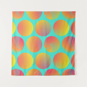 graphic circles seamless pattern in orange blue sh tapestry