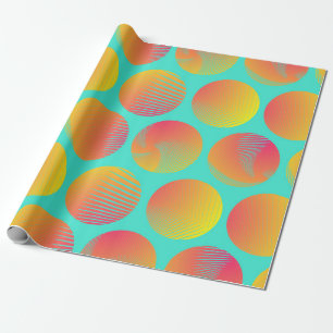graphic circles seamless pattern in orange blue sh wrapping paper