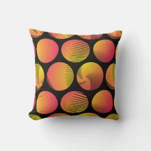 graphic circles seamless pattern in orange fire sh cushion