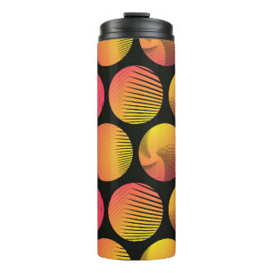 graphic circles seamless pattern in orange fire sh thermal tumbler