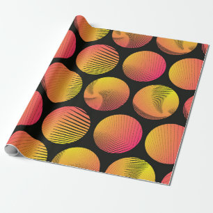 graphic circles seamless pattern in orange fire sh wrapping paper
