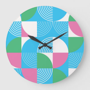 Graphic circles: vintage seamless motif. large clock