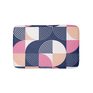 Graphic Circles Vintage Seamless Pattern Bath Mat