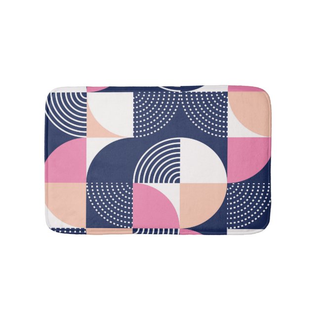 Graphic Circles Vintage Seamless Pattern Bath Mat (Front)