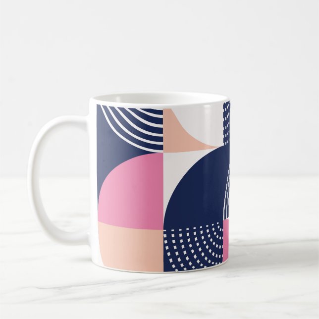 Graphic Circles Vintage Seamless Pattern Coffee Mug (Left)