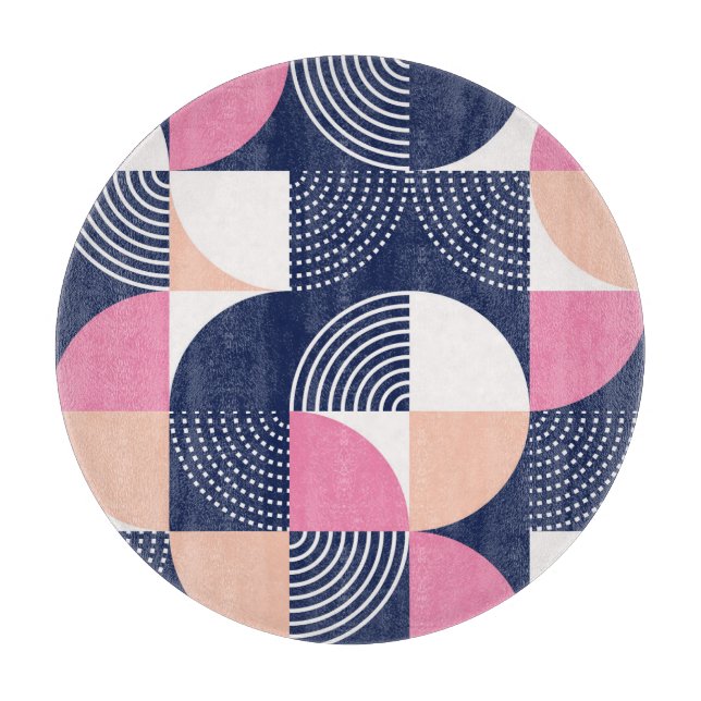 Graphic Circles Vintage Seamless Pattern Cutting Board (Front)
