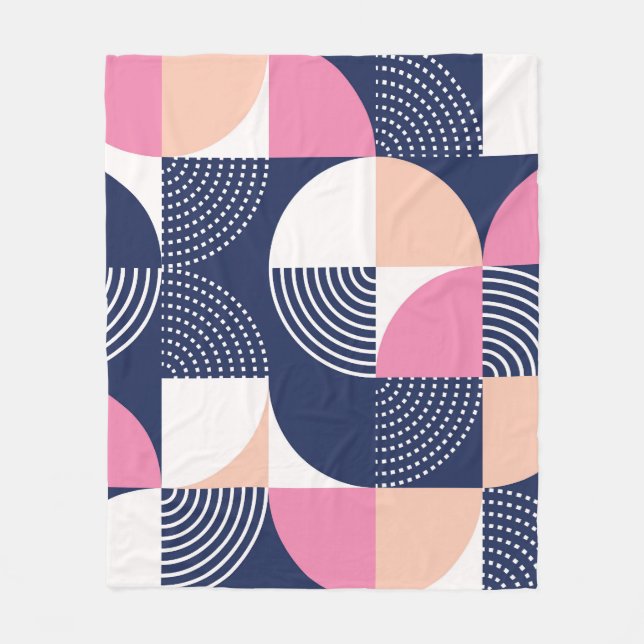Graphic Circles Vintage Seamless Pattern Fleece Blanket (Front)