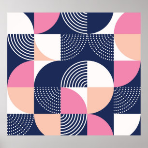 Graphic Circles Vintage Seamless Pattern Poster
