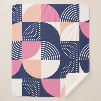 Graphic Circles Vintage Seamless Pattern Sherpa Blanket