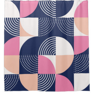 Graphic Circles Vintage Seamless Pattern Shower Curtain