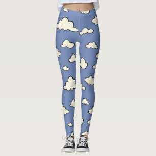 GRAPHIC CLOUD PATTERN BLUE SKY LEGGINGS