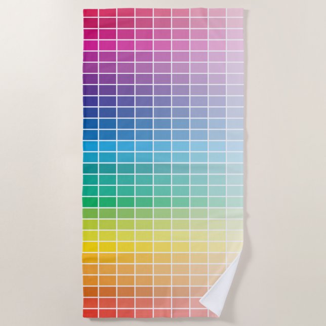 Graphic Colour Colour Table Spectrum Palette Ombre Beach Towel (Front)