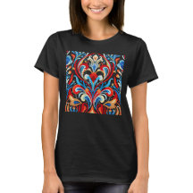 Graphic Colourful Floral Design Women's Tee