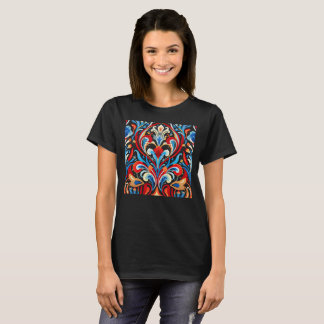 Graphic Colourful Floral Design Women's Tee