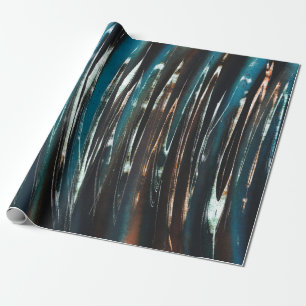 Graphic Dark Blue Wave Wrapping Paper