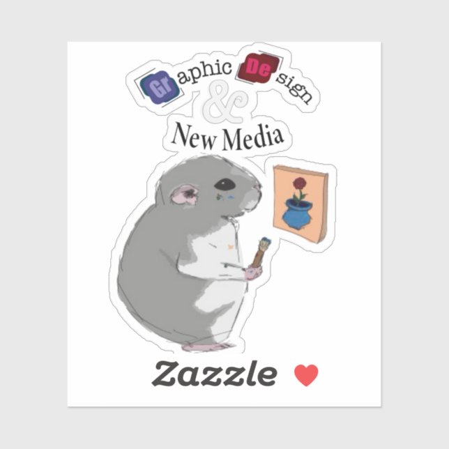 Graphic Design and New Media Hamster Sticker (Sheet)