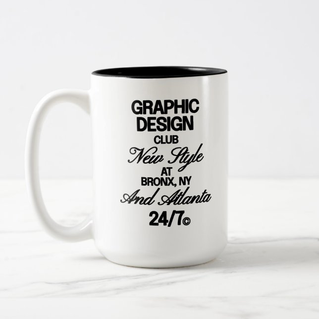 Graphic Design Club Two-Tone Coffee Mug (Left)