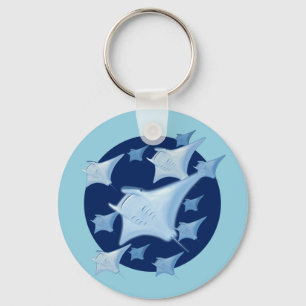 Graphic Design Manta Ray Lover Key Ring